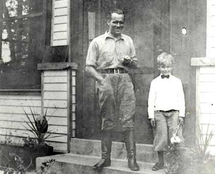 Charlton and his father, Russell Carter, in Michigan