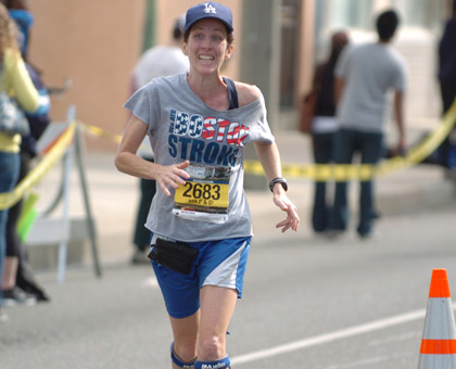 Heather at the finish line if the Long Beach Marathon 2013
