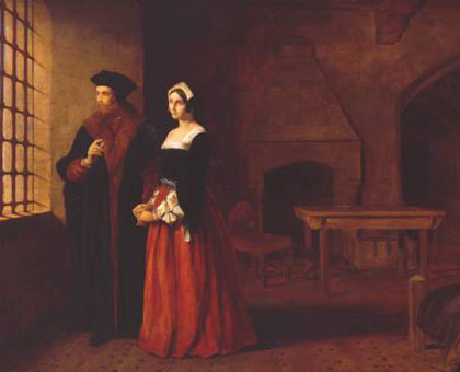 Oil painting of Thomas More and his wife Lady Alice More