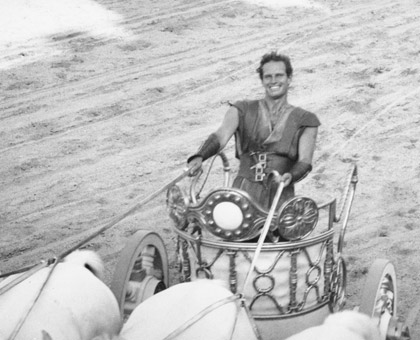 Charlton driving the chariot.